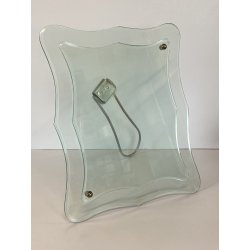 GRANDE CORNICE FOTO TAVOLO CRISTALLO SAGOMATO MOLATO FONTANA ARTE 24x35 cm '50
