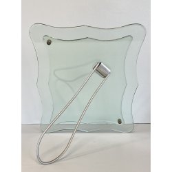GRANDE CORNICE FOTO TAVOLO CRISTALLO SAGOMATO MOLATO FONTANA ARTE 24x35 cm '50