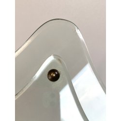 GRANDE CORNICE FOTO TAVOLO CRISTALLO SAGOMATO MOLATO FONTANA ARTE 24x35 cm '50