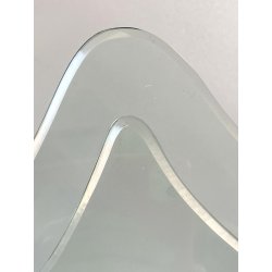 GRANDE CORNICE FOTO TAVOLO CRISTALLO SAGOMATO MOLATO FONTANA ARTE 24x35 cm '50