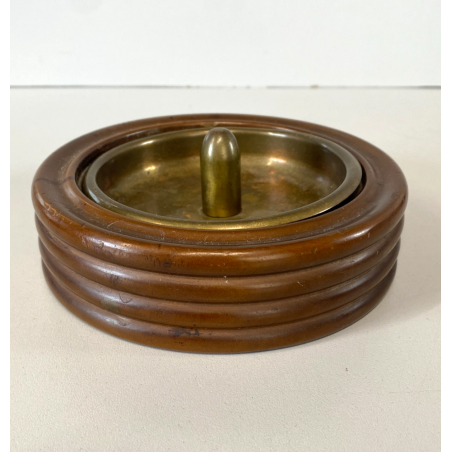 PORTACENERE da PIPA LEGNO OTTONE DESIGN MID CENTURY ART DECò ø 13cm DUK IT