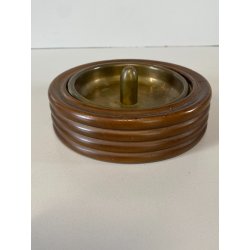 PORTACENERE da PIPA LEGNO OTTONE DESIGN MID CENTURY ART DECò ø 13cm DUK IT
