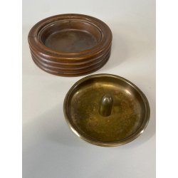 PORTACENERE da PIPA LEGNO OTTONE DESIGN MID CENTURY ART DECò ø 13cm DUK IT