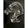 GRANDE SCULTURA CRISTALLO Sevres FRANCE CRYSTAL HORSE HEAD SCULPTURE  H28cm