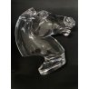 GRANDE SCULTURA CRISTALLO Sevres FRANCE CRYSTAL HORSE HEAD SCULPTURE  H28cm