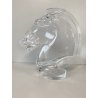 GRANDE SCULTURA CRISTALLO Sevres FRANCE CRYSTAL HORSE HEAD SCULPTURE  H28cm