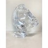GRANDE SCULTURA CRISTALLO Sevres FRANCE CRYSTAL HORSE HEAD SCULPTURE  H28cm