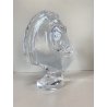 GRANDE SCULTURA CRISTALLO Sevres FRANCE CRYSTAL HORSE HEAD SCULPTURE  H28cm