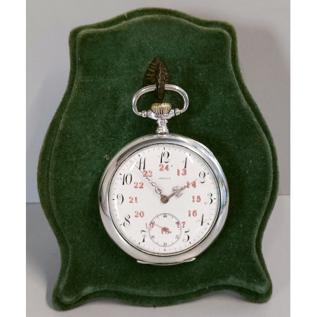 ANTICO OROLOGIO TASCA Omega ARGENTO 800 epoca ANNI 20 OLD POCKET WATCH montre