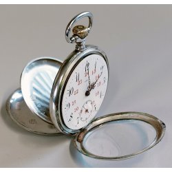 ANTICO OROLOGIO TASCA Omega ARGENTO 800 epoca ANNI 20 OLD POCKET WATCH montre