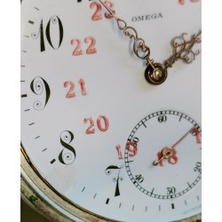 ANTICO OROLOGIO TASCA Omega ARGENTO 800 epoca ANNI 20 OLD POCKET WATCH montre
