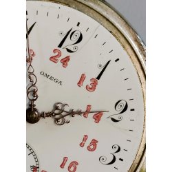 ANTICO OROLOGIO TASCA Omega ARGENTO 800 epoca ANNI 20 OLD POCKET WATCH montre