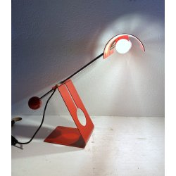 LAMPADA TAVOLO Picchio Rosso DESIGN Paolo Martini FUNZIONANTE 55cm/h '70s