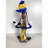 SCULTURA CLOWN MUSICISTA PAGLIACCIO VETRO MURANO SOMMERSO VINTAGE ANNI '60 H30cm