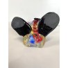 SCULTURA CLOWN MUSICISTA PAGLIACCIO VETRO MURANO SOMMERSO VINTAGE ANNI '60 H30cm