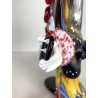SCULTURA CLOWN MUSICISTA PAGLIACCIO VETRO MURANO SOMMERSO VINTAGE ANNI '60 H30cm