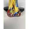 SCULTURA CLOWN MUSICISTA PAGLIACCIO VETRO MURANO SOMMERSO VINTAGE ANNI '60 H30cm