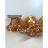 ANTICA ALZATA con COPPA VETRO AMBRATO IRIDESCENTE CARNIVAL GLASS Imperial Glass