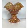 ANTICA ALZATA con COPPA VETRO AMBRATO IRIDESCENTE CARNIVAL GLASS Imperial Glass