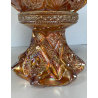 ANTICA ALZATA con COPPA VETRO AMBRATO IRIDESCENTE CARNIVAL GLASS Imperial Glass