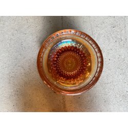 ANTICA ALZATA con COPPA VETRO AMBRATO IRIDESCENTE CARNIVAL GLASS Imperial Glass