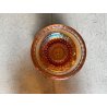 ANTICA ALZATA con COPPA VETRO AMBRATO IRIDESCENTE CARNIVAL GLASS Imperial Glass