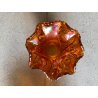 ANTICA ALZATA con COPPA VETRO AMBRATO IRIDESCENTE CARNIVAL GLASS Imperial Glass