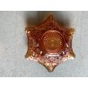 ANTICA ALZATA con COPPA VETRO AMBRATO IRIDESCENTE CARNIVAL GLASS Imperial Glass