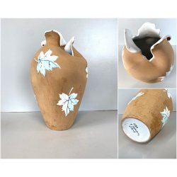 VASO ANFORA SCULTOREO CERAMICA VINTAGE POTTERY STUDIO   689 Fiamma 25 cm/h MCM