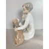 STATUINA PORCELLANA LLADRO' FIGURE BOY WHITH DOG M  7 33 ORIGINALE ANNI '70