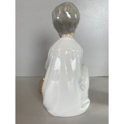 STATUINA PORCELLANA LLADRO' FIGURE BOY WHITH DOG M  7 33 ORIGINALE ANNI '70