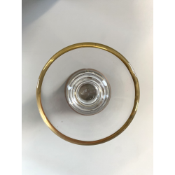 CALICE FLUTE CRISTALLO TRASPARENTE DECORO CLASSICO INCISO BORDATURA ORO 19cm/h