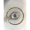 CALICE FLUTE CRISTALLO TRASPARENTE DECORO CLASSICO INCISO BORDATURA ORO 19cm/h