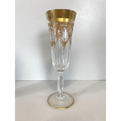 CALICE FLUTE CRISTALLO TRASPARENTE DECORO CLASSICO INCISO BORDATURA ORO 20,5cm/h