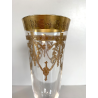 CALICE FLUTE CRISTALLO TRASPARENTE DECORO CLASSICO INCISO BORDATURA ORO 20,5cm/h