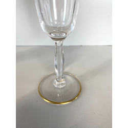 CALICE FLUTE CRISTALLO TRASPARENTE DECORO CLASSICO INCISO BORDATURA ORO 20,5cm/h