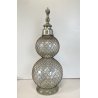 ANTICO SIFONE SELTZ BAR SELTZOGENE DOUBLE BOULE VETRO RETATO INTEGRO ART NOUVEAU