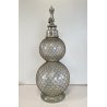 ANTICO SIFONE SELTZ BAR SELTZOGENE DOUBLE BOULE VETRO RETATO INTEGRO ART NOUVEAU