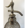 ANTICO SIFONE SELTZ BAR SELTZOGENE DOUBLE BOULE VETRO RETATO INTEGRO ART NOUVEAU
