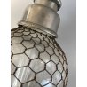 ANTICO SIFONE SELTZ BAR SELTZOGENE DOUBLE BOULE VETRO RETATO INTEGRO ART NOUVEAU