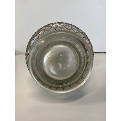 ANTICO SIFONE SELTZ BAR SELTZOGENE DOUBLE BOULE VETRO RETATO INTEGRO ART NOUVEAU