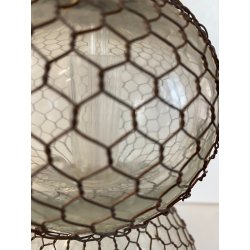 ANTICO SIFONE SELTZ BAR SELTZOGENE DOUBLE BOULE VETRO RETATO INTEGRO ART NOUVEAU