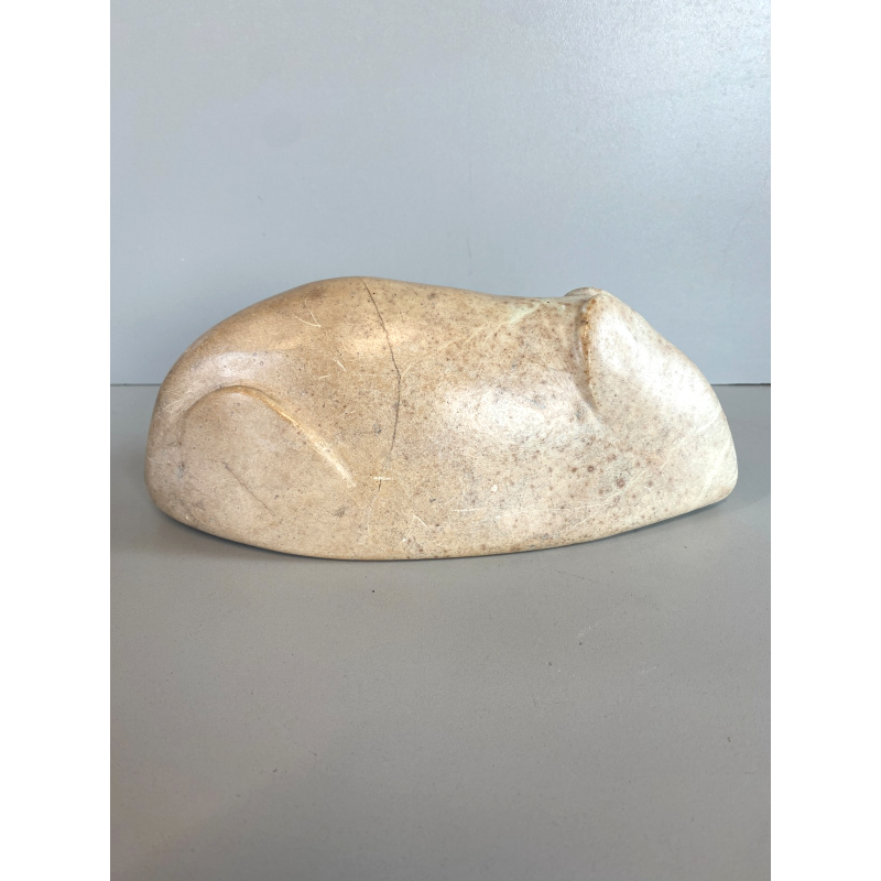 SCULTURA ZOOMORFA Riet de Klerk PIETRA NATURALE LEVIGATA FIGURA ANIMALE '900