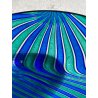 VASO BOWL OVALE VETRO MURANO CANNE RITORTE BLU ZAFFIRO VERDE SMERALDO 8 cm/h '80