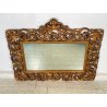 ANTICA GRANDE SPECCHIERA BAROCCA CORNICE LEGNO FOGLIA ORO DECORO RICCIOLO s 1900