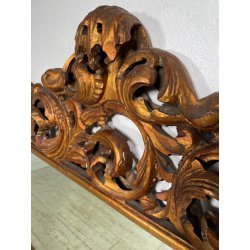 ANTICA GRANDE SPECCHIERA BAROCCA CORNICE LEGNO FOGLIA ORO DECORO RICCIOLO s 1900