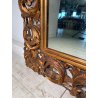 ANTICA GRANDE SPECCHIERA BAROCCA CORNICE LEGNO FOGLIA ORO DECORO RICCIOLO s 1900