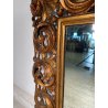 ANTICA GRANDE SPECCHIERA BAROCCA CORNICE LEGNO FOGLIA ORO DECORO RICCIOLO s 1900