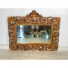 ANTICA GRANDE SPECCHIERA BAROCCA CORNICE LEGNO FOGLIA ORO DECORO RICCIOLO s 1900