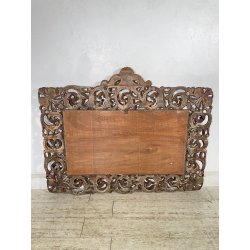 ANTICA GRANDE SPECCHIERA BAROCCA CORNICE LEGNO FOGLIA ORO DECORO RICCIOLO s 1900